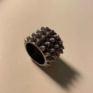 silver spiky rings sz 7